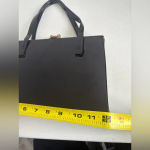 Garay Black Patent Leather Vinyl Satchel Purse Vintage‎ Photo 9