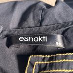 Eshakti  Black Cotton Dress Embroidered Oak Leaf Acorn Midi Fall Folk Boho Size 6 Photo 8