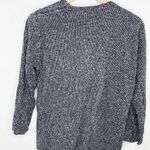 Nomad Black White Speckled 100% Cotton Side Slit Sweater Women's Size Medium M Photo 1