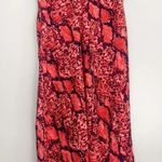 Gibson Roselyn Red Snakeskin Maxi Skirt Ruffle NWT Photo 3