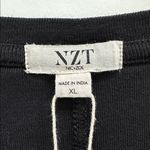 Nic+Zoe Black V-Neck Top with Gold Button Accents Photo 2