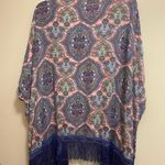 Victoria's Secret Victoria’s Secret Womens Kimono Open Front Cardigan M L Blue Pink Paisley Boho Photo 6