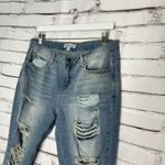 Cello  Jeans Distressed Mid Rise Light Wash Boyfriend Denim Women’s 11 Ripped Y2K Photo 6