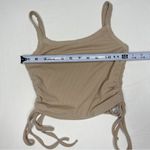 SheIn Cropped Tank Top with Scrunched Sides Size Small Tan Sleeveless Photo 7