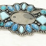 Turquoise Stone Silver Chain Link Adjustable Belt Size XL Photo 2