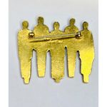 Vintage Laurel Burch Pin Brooch TRIBE People Human Brass Art Jewelry RARE Gold Photo 2