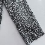ZARA long-sleeve semi sheer silver sparkly sequin crop top size Small Photo 2