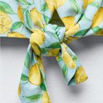 ZARA  Printed Linen Blend Cropped Blouse Photo 6