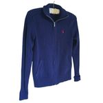 Ralph Lauren Women's Preppy Full Zip Sweater Jacket Small Navy Blue Academia Photo 1