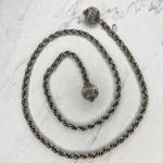 Silver Tone Double Ball Charm Metal Chain Link Belt Y2K One Size (OS) ✨ Photo 0