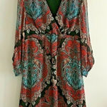 International Concept Cold Shoulder V Neck Dress Red Size M Photo 0