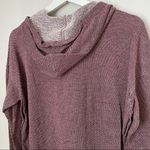 Max Studio  Tunic Hoodie Striped Hooded High/low Funnel Neck Burgundy Casual Cute Photo 8
