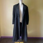 Vintage Charcoal Gray Herringbone Wool Coat w/ Velvet Collar Double Breasted L Gray Size L Photo 7