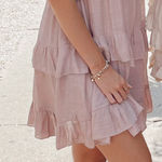 Brown Ruffle Mini Dress Photo 0
