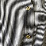 Anne Klein Black & White Striped Button-down Shirt Photo 1