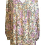 Entro  Lavender Floral Long Sleeve Babydoll Dress - Medium Photo 0