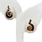 A.L.C. CAVINESS Enamel White Gold Black Clip On Earrings Photo 1