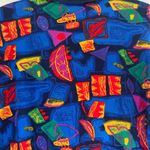 Vintage funky Clowncore button collar long sleeve abstract top size S Blue Photo 4