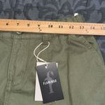 Flamingo  size medium hunter green elastic waist wide leg cargo pants pockets NWT Photo 1