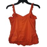 Montana West Ruffle Tank‎ Top Sleeveless V-Neck Summer Casual Blouse Orange Size S Photo 1