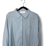 Walker & Wade Blue Viscose Button Down Shirt Oversized Long Sleeve Top XS Photo 4