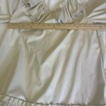 VOY Faux Leather Ruffle Dress Cream Medium Photo 7