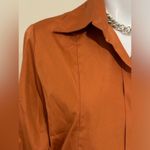 Farinaz Taghavi Ultra Dusty Orange Dressy Button Down Shirt Italian Fabric Sz 14 Photo 2