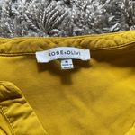 Rose + Olive  size large mustard yellow two button top size M Photo 2