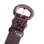 VTG Genuine Caiman Leather Waist Belt Made in Italy Croc Cognac Brown Sz 30 (S) Photo 7
