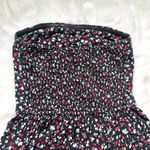 Hollister  Navy and Red Mini Floral Strapless Dress Photo 3
