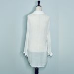 Breezy Lane Lightweight Gauzy White Button Down Beach Coverup Summer Shirt sz M Size M Photo 10