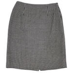 Ralph Lauren Vintage Lauren  Wool Houndstooth Pencil Skirt Size 6 Black White Y2K Photo 0