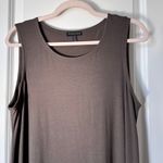 Eileen Fisher  PL Petite Large Khaki Green Sleeveless Minimalist Pullover Dress Photo 3