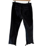 We The Free Free People Maggie Distressed Frayed Hem Button Closure Black Pants Photo 1