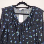 We Wore What Black Floral Cropped Blouse NWT Size Large Boho Floral Blouse Photo 2