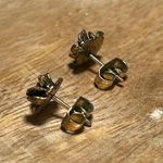 Vintage Rose Flower Gold Tone Earrings Photo 4