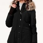 BCBGeneration Black parker hooded coat with removeable fur size Large Photo 1