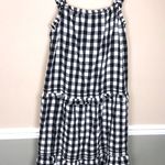 Old Navy  Women’s Buffalo Check Plaid Black White Tiered Tank Maxi Dress Photo 0