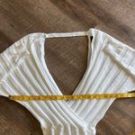 Daytrip  Surplice Ribbed Top White Soft Slouchy Boho Stretch Vacation Photo 9