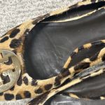 Tory Burch  Reva Ballet Flats Womens 7 Shoes Black Brown Calf Hair Leopard Photo 5