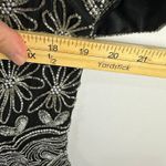 Adrianna Papell Papell Boutique Silk Beaded Top XL Black Silver 90s Evening Whimsigoth Event Photo 4