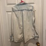 Maurice's Shirt Womens White Washed Denim Button Lightweight Chambray Large Photo 4