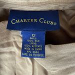 Charter Club  Silk Pant Suit Set Career Business Interview Tan‎ Size 12 Photo 7
