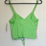 Abound NWT  by Nordstrom Neon Lime Green Drawstring Cinched V-Neck Tank Photo 5