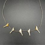 VTG Native American Hand carved Fetish Bird MOP Sterling Liquid Silver Necklace Photo 2