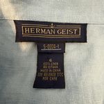 Herman Geist Vintage Icy Baby Blue Linen Maxi Dress Size 6 Sleeveless Collar Photo 6