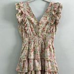 Anthropologie Love The Label Ines Dress Ivory Floral Tiered Ruffle Mini NWT S Photo 4