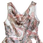 Bobbie Bee Midi Dress Pastel Floral Paisley Drape Neck Sleeveless Dress Size 14 Photo 6