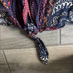 Lovestitch  Multicolor Boho Tie-Front Blouse Photo 4