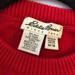 Eddie Bauer Vintage Red Black Crewneck Long Sleeve Pullover Cotton Sweater PM Photo 2